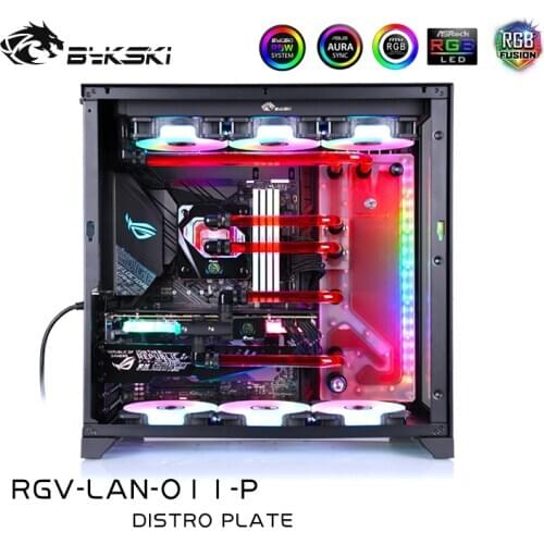 BYKSKI Acrylic Board Water Channel Solution kit use for LIAN LI O11 Dynamic Case / Kit for CPU and GPU Block / Instead reservoir