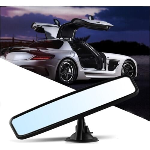 Car Panoramic Rear View Mirror Universal Wide Angle with Suction Installation Car Interior Rearview Mirrors Easy Install