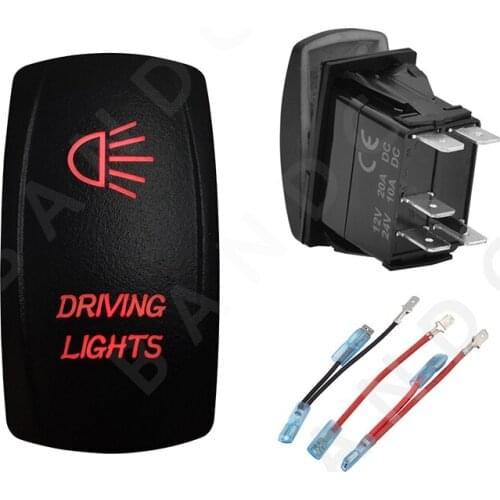 Jumper Wire Set，DRIVING LIGHTS 12V 24V Car Boat Caravan Rocker Switches Waterproof Car Buttons Dual Red LED Light Interior Parts