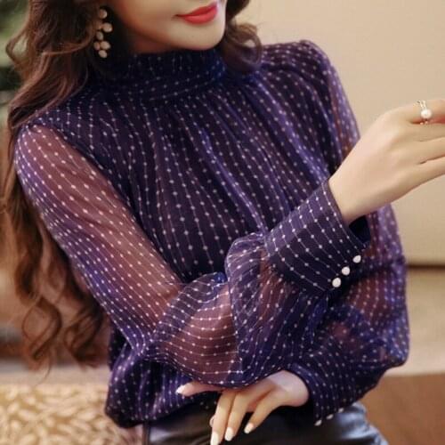 Fashion Woman Blouses 2021 Striped Chiffon Blouse Women Tops Long Sleeve Women Shirts Blusa Feminina Womens Tops And Blouses A28