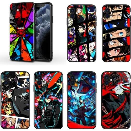 Hot Anime Persona 5 Game For Apple iPhone 13 12 11 Mini XS XR X Pro MAX SE 2020 8 7 6 5 5S Plus Black Silicone Phone Case