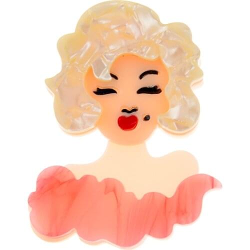 CINDY XIANG New Design Acrylic Girl Brooch For Women Lovely Cute Cartoon Brooch Pins Lapel Badges Handmade Jewelry Accessories