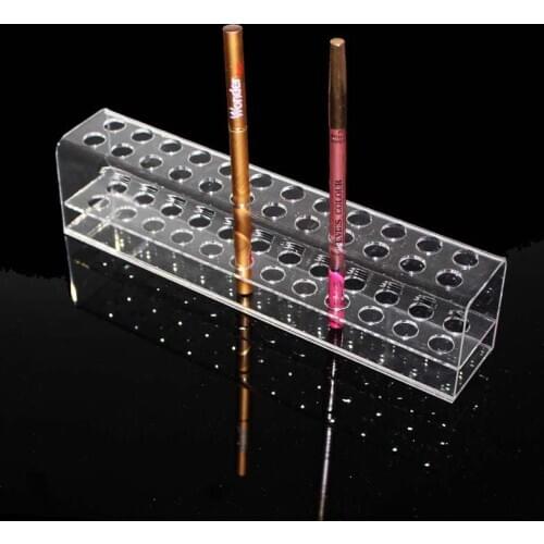 Clear Acrylic 24 Grids Makeup Brush Holder Eyebrow Pencil Stand Rack Makeup Organizer Pen Pencil Stand Cosmetic Brushes Shelf