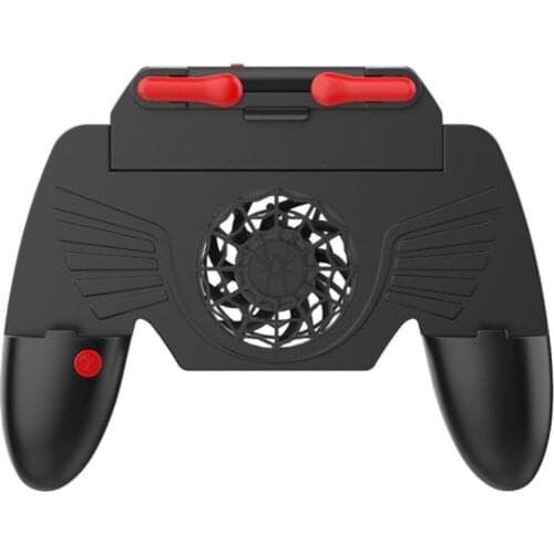 For Pubg Mobile Joystick Controller Turnover Button Gamepad For Ios Android Four Finger Operating Gamepad With Fan