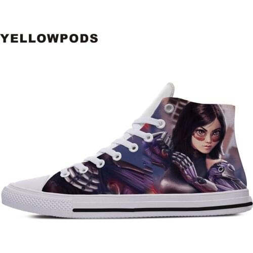 Customized Your Own Logo/Photo/Image Pattern Alita Battle Angel Print Breathable Men Flats Shoes Fashion Brand Diy Your Shoes