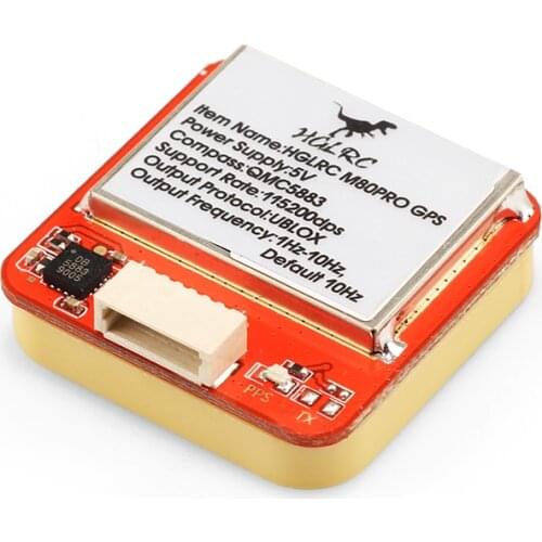 HGLRC M80 PRO GLONASS GALILEO QZSS SBAS BDS GPS Module QMC5883 Compass Gain Antenna for RC Airplane FPV Long Range Drones