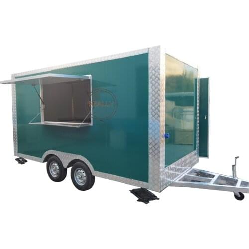 China Custom Mobile Street Fast Vending Carts Fast Food Truck Used Car Van Food Trailers with Freezer for Sale Europe