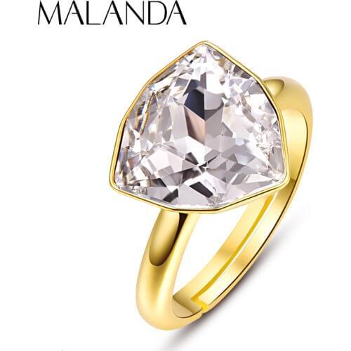 Crystals From SWAROVSKI Luxury Open Rings For Women New Fashion Elegant Female Rings Wedding Party Jewelry Accessories Girl Gift