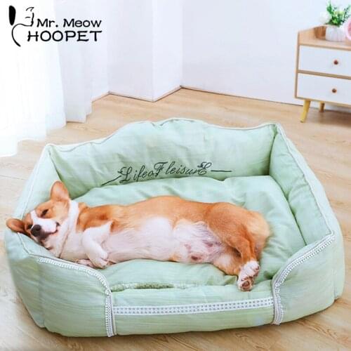Hoopet Dog Bed For All Seasons Super Soft Pet Bed Winter Warm Sleeping For Dogs Large Square Dog House Cat Supplies