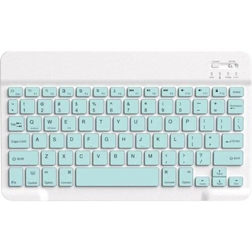 HOT-10-Inch Bluetooth Wireless Keyboard, Suitable for Tablet, Mobile Phone, Laptop, Desktop, Blue