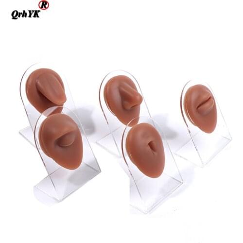 1PC Soft Silicone Flexible Nose Model Displays Human Ear Mouth Eye Tongue Model Simulation For Jewelry Display Teaching Tool
