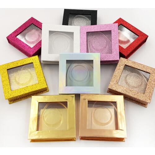 Bulk 100/pack wholesale false eyelash packaging box lash boxes packaging custom logo faux mink lash fake strip square case empty