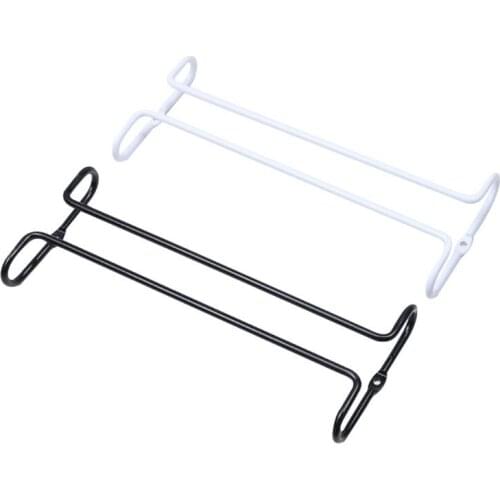 Single Row Suspension Hanging Wine Glass Holder Inverted Shelf Under Mounted