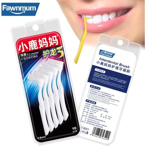 Fawnmum Orthodontics Tools 10Pcs/set Dental Cleaning Brushes Orthodontic Brush for Braces Dentistry Tool Toothbrush Oral Hygiene