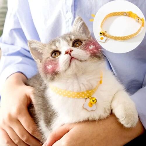 Kitten Collar with Bell Cut Pet Cat Collars Breakaway Adjustable Collar for Cats Necklace Puppy Pet Supplies Collier for Kittens