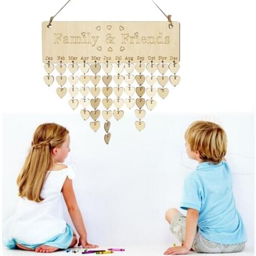 Birthday Gifts Family Birthday Board Reminder Wall Wooden Calendar Listing Home Decoration