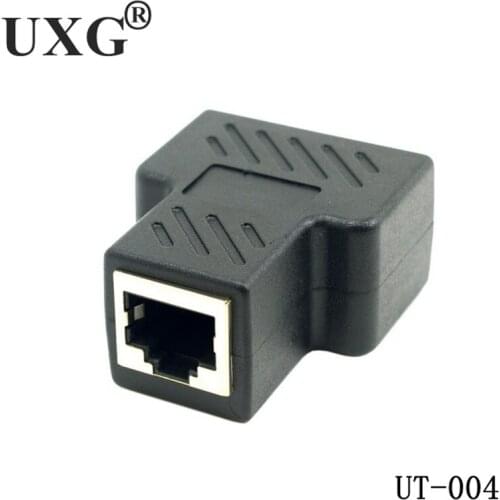 1 To 2 Ways RJ45 Ethernet LAN Network Splitter Double Adapter Ports Coupler Connector Extender Adapter Plug Connector Adapter