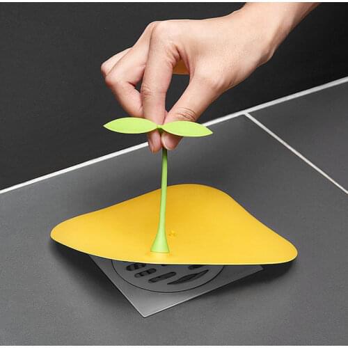 Wonderlife Bean Sprouts Floor Drain Toilet Silicone Sealed Floor Drain Insect-Proof Family Deodorant Cover Bathroom Anti-Odor