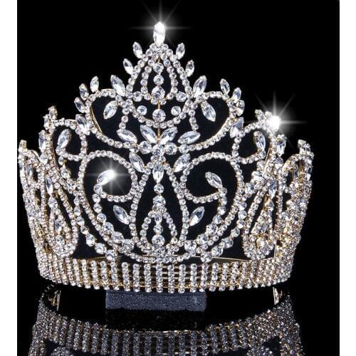 StoneFans 2018 Wedding Hair Accessories Bridal Wholesale Huge Vintage Leaf Big Rhinestone Romantic Crown Tiaras Party Decoration