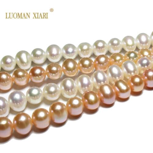 Top 100% Natural AAAA Perfectly Oval Freshwater Pearl egg shape Pearls Beads For Jewelry Making DIY Bracelet Necklace 8-9mm