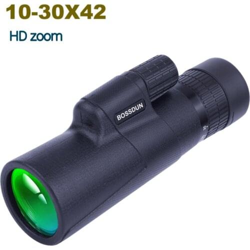 Waterproof 10-30x42 Zoom Monocular Large Eyepiece Objective Powerful Telescopes Low Light Night Vision Hunting Camp Telescope