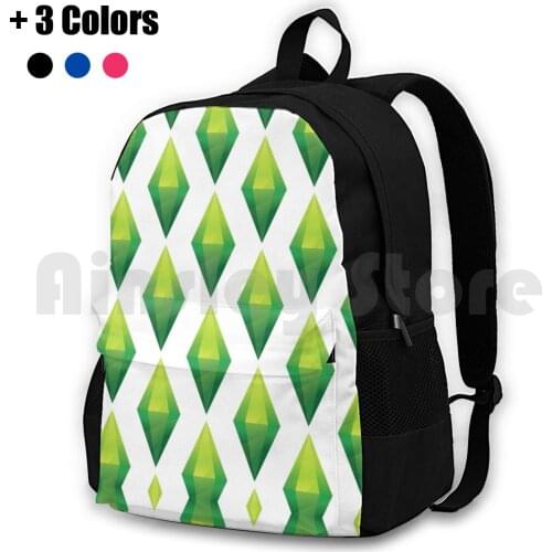 Plumbob-The Sims Outdoor Hiking Backpack Waterproof Camping Travel Sims The Sims The Sims 4 Sims 4 Motherlode Plumbob Games
