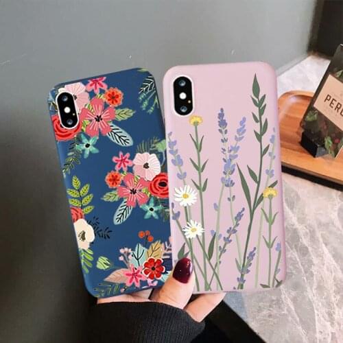 Japan Vintage Flower Leaves Phone Cases for IPhone 11 Pro XR XS Max 8 7 6 6S Plus Soft Plants Covers for IPhone X XR 11 Pro Max