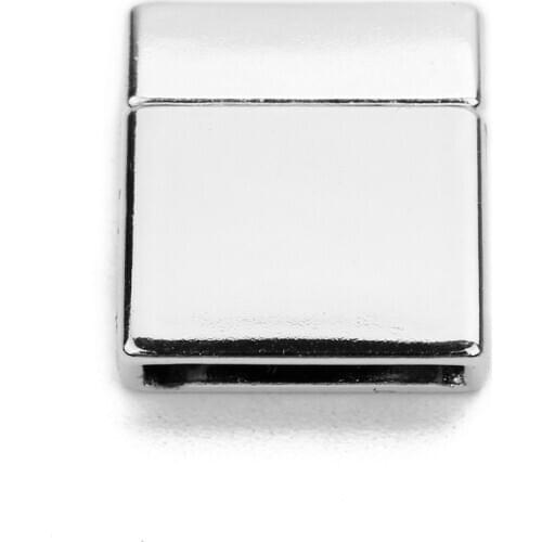 5pcs Jewelry Findings Leather Bracelet Clasp DIY Magnet Hook Gold Magnetic Clap Claps Flat Hole 15*3mm Necklaces Connector