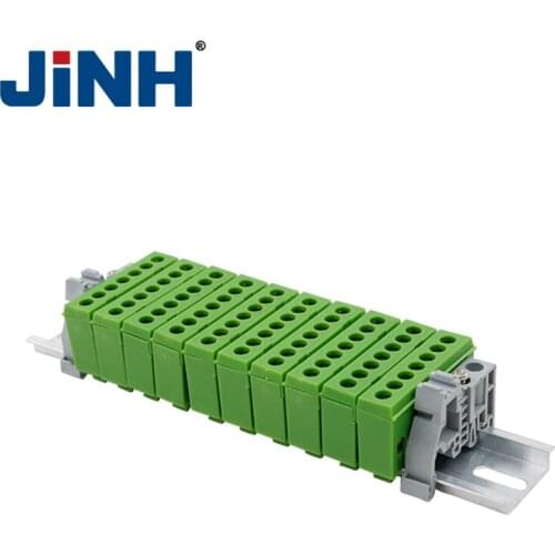 Green Color Copper Screw Terminal Block Bar Wiring Electrical Distribution Terminal Brass Ground Neutral Connector