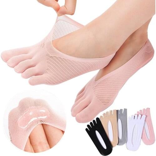 Women Five Toe Socks Fashion Lace Antiskid Socks Short Sock Womans And Ladies Slippers Shallow Mouth Summer Socks