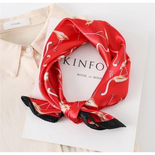 Summer Women Silk Scarf Lady Hair Neck Square Foulard Print Designer Shawl Wraps Bandana Bag Scarves Head Hijab Kerchief 2021