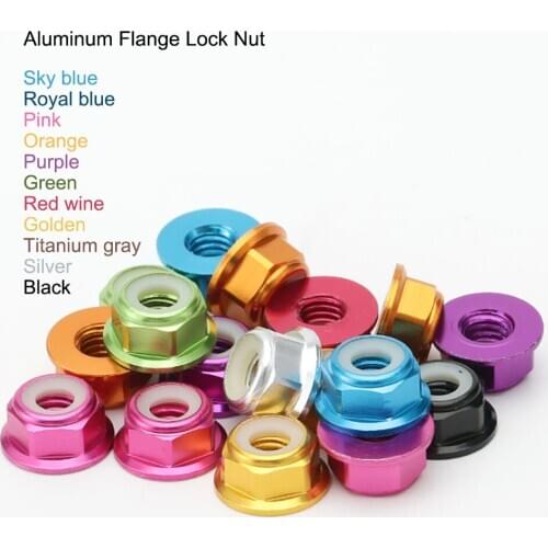 10pcs M2 M3 M4 M5 M6 Aluminum Flange Lock Nut Colourful