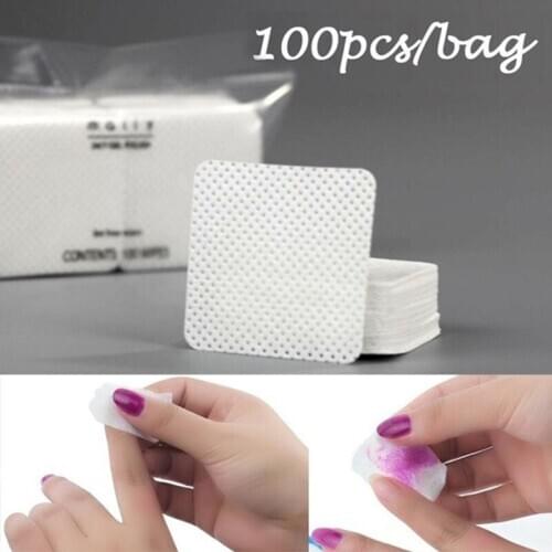100pcs Nail Polish Remover Wipes Art Gel Clean Cotton Patch Graft Eyelash Glue Clean Remover Cleaner Manicure Tool