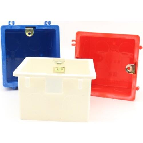 2017 Hot Sale 86*86MM Cassette Universal White Wall Mounting Box for EU/UK Socket Back Box and Wall Touch Switch popular in RU