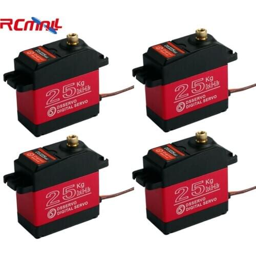 4Pcs 270° DS3225 Full Metal Gear Large Torque Digital Servo 25KG DC4.8V-6.8V Update Waterproof Servo for 1:8/1:10/1:12 RC Car