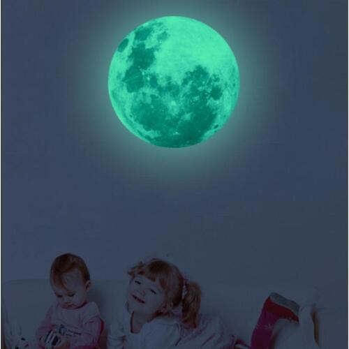 5CM Luminous Moon Earth Cartoon DIY 3D Wall Stickers for Kids Room Bedroom Glow In The Dark Wall Sticker Home Decor Living Room