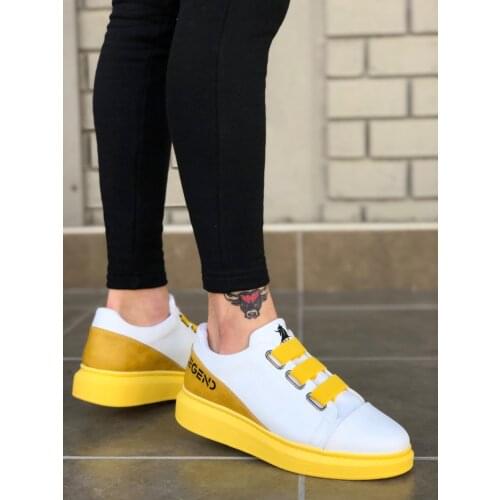 BA0029 3 Tape Legend White Yellow Thick Sole Casual Men Shoes