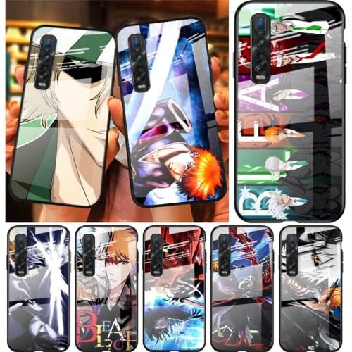 Tempered Glass Cover Anime Bleach ichigo For OPPO A9 2020 A52 Find X2 Lite Realme 7 7i 6 5 Pro C3 XT Phone Case Shell