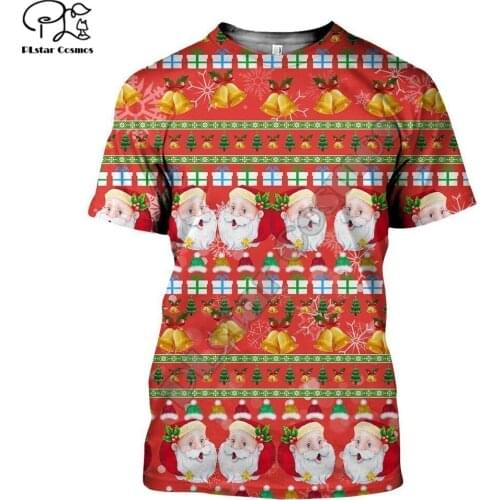 PLstar Cosmos Merry Christmas Santa Claus 3D Printed T-shirt Harajuku Streetwear Men/Women Short Sleeve Drop Shipping Style-56