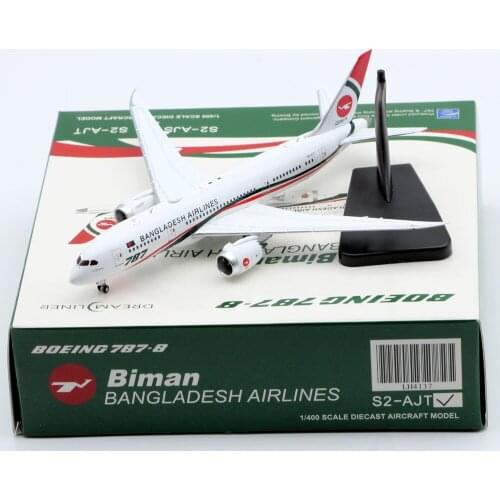 1:400 Alloy Collectible Plane JC Wings LH4137 Biman Bangladesh Airlines "Dreamliner" Boeing B787-8 Diecast Aircraft Model S2-AJT