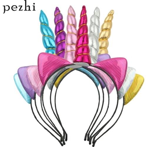 6pcs/set fashion Cartoon Unicorn Colorful Party Headband Fashion Cute Child Birthday Party Unicorn Headband Hair Accessories