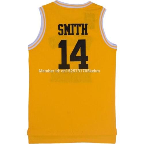 Prince Bel-Air Academy Jersey #14 Smith Black Yellow Green Men Shirts Throw back Stitched Hip Hop Tank Tops