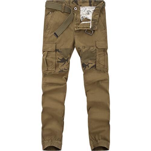 2020 Men Camouflage Military Tactical Pants Mens Army Khaki Trousers Male Combat Cotton Cargo Pants Without Belts 28-38