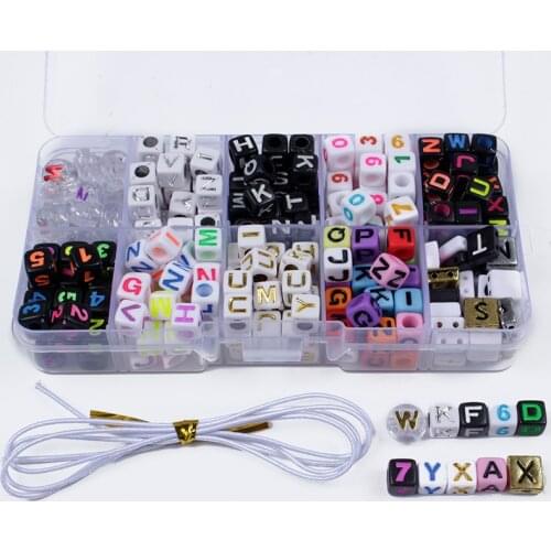 550Pcs/set Mixed Acrylic Beads Set Colorful Letter Loose Spacer Beads Handmade Making Bracelet Necklace Accessories Party Gift