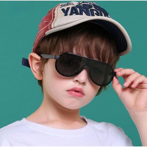 2021 New Kids Sunglasses Polarized One-piece Lens Glasses Silicone Flexible Safe Frame Sport Outdoor Shades Accessories UV400