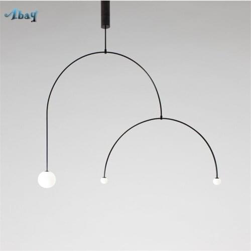 Nordic Design Iron Line Pendant Lights Modern Bedroom Living Room Dining Room Table Indoor Hanging Lamps Retro Loft De Fixtures