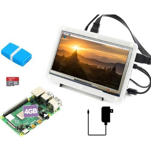 Raspberry Pi 4 Model B Display Kit with 7inch Capacitive Touch LCD, Micro SD Card, etc