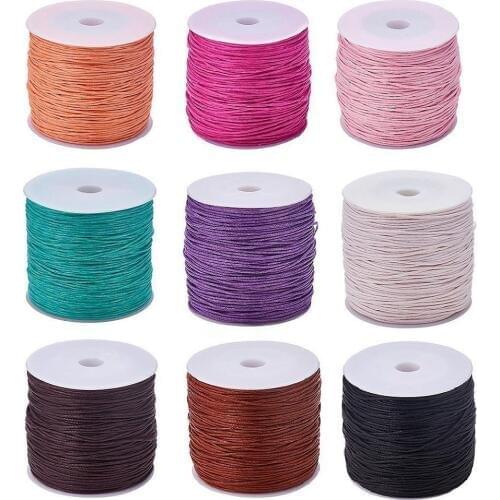 Pandahall 100yards/roll 1mm Waxed Cotton Thread Cords String Strap For DIY Braided Bracelet Necklaces Jewelry Findings Making