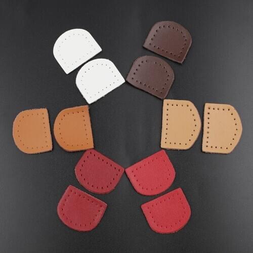 Wholesale Handmade Genuine Leather Labels D Shape Tags Bag Luggage Label DIY Hand Made Sewing Supplies