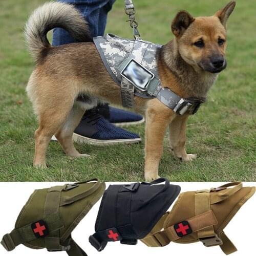 Military Tactical Dog Harness Patrol K9 Working Pet Collar Small Large Dog Harness Service Dog Vest With Handle